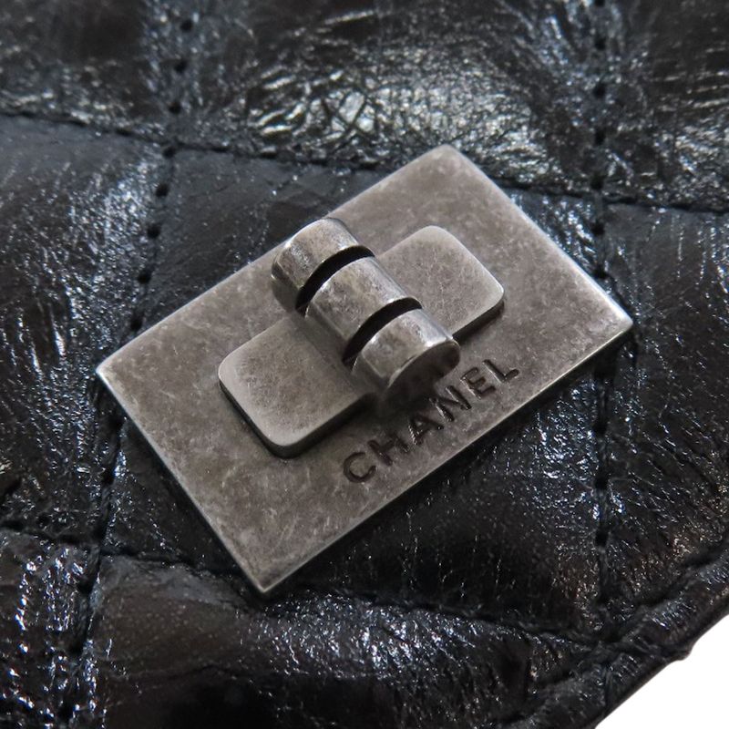 Chanel 255 Matelasse Silver Hardware Long Wallet With Coin Purse Calf Ladies