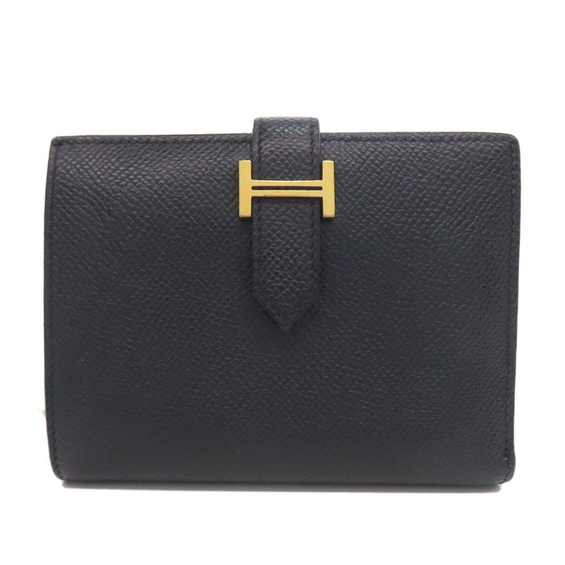 Hermes Bearn Compact Gold Hardware Bifold Wallet With Coin Purse Epson Women