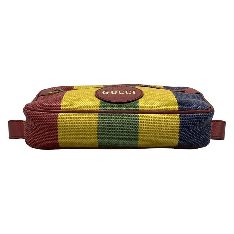 Gucci Waist Pouch Baiadella 625895 Red X Yellow X Multi Stripe Leather