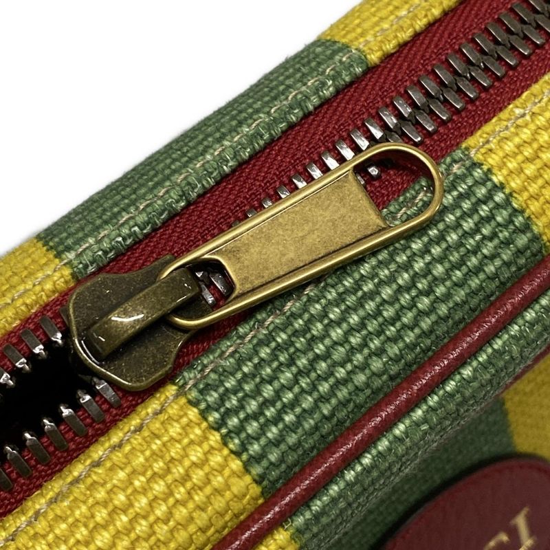 Gucci Waist Pouch Baiadella 625895 Red X Yellow X Multi Stripe Leather