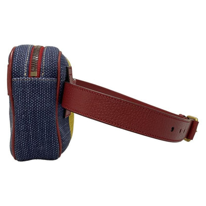 Gucci Waist Pouch Baiadella 625895 Red X Yellow X Multi Stripe Leather