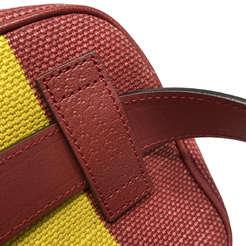 Gucci Waist Pouch Baiadella 625895 Red X Yellow X Multi Stripe Leather