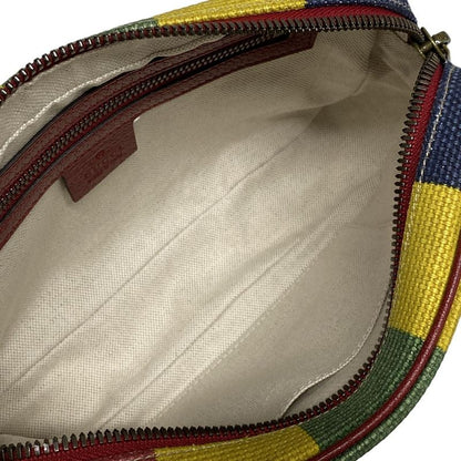 Gucci Waist Pouch Baiadella 625895 Red X Yellow X Multi Stripe Leather
