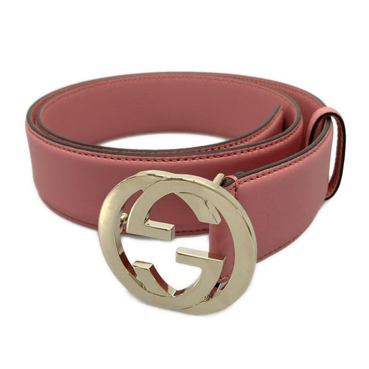 Gucci Belt 8032 546386 Pink And Gold Leather