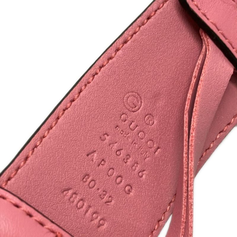 Gucci Belt 8032 546386 Pink And Gold Leather