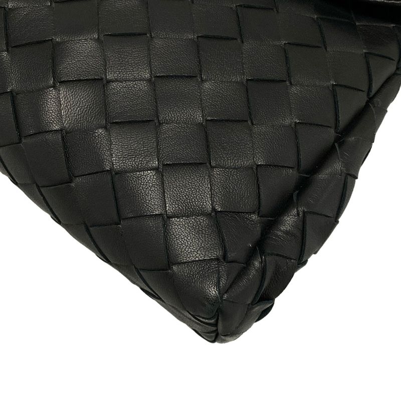 Bottega Veneta Maxi Intrecciato Black Leather Second Bag