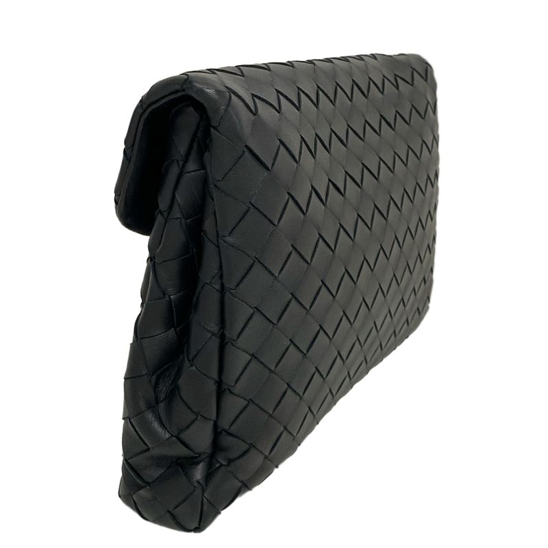 Bottega Veneta Maxi Intrecciato Black Leather Second Bag