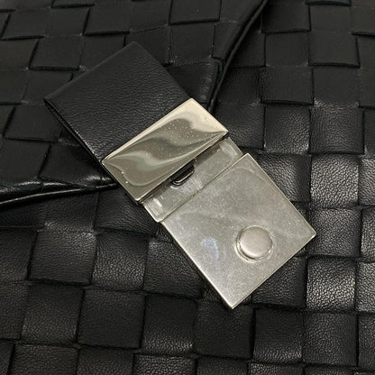 Bottega Veneta Maxi Intrecciato Black Leather Second Bag