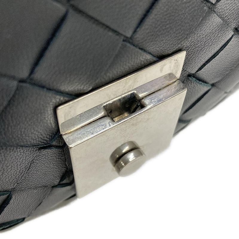 Bottega Veneta Maxi Intrecciato Black Leather Second Bag