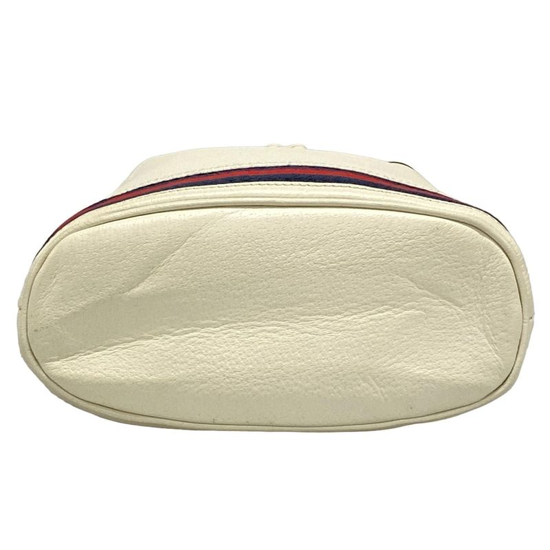 Gucci Handbag Ophidia Small Bucket Bag 610846 White X Navy X Red Drawstring