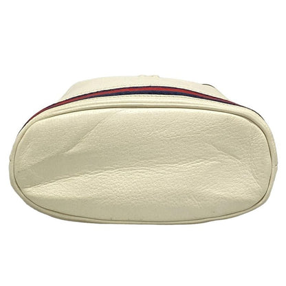 Gucci Handbag Ophidia Small Bucket Bag 610846 White X Navy X Red Drawstring