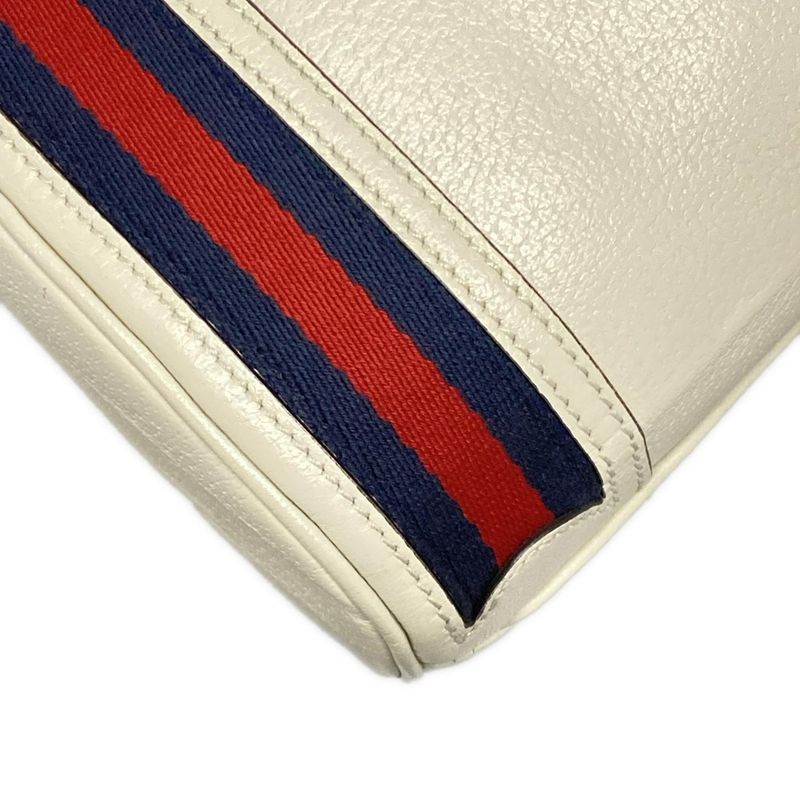 Gucci Handbag Ophidia Small Bucket Bag 610846 White X Navy X Red Drawstring