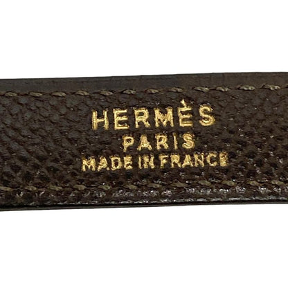Hermes Shoulder Strap Dark Brown Gold Hardware