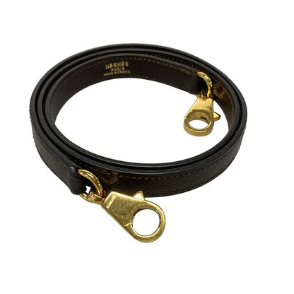 Hermes Shoulder Strap Dark Brown Gold Hardware