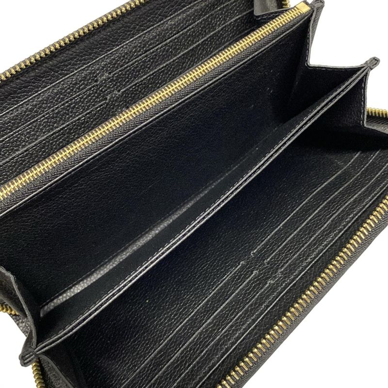 Louis Vuitton Monogram Empreinte Zippy Wallet M61864 Noir Black Leather