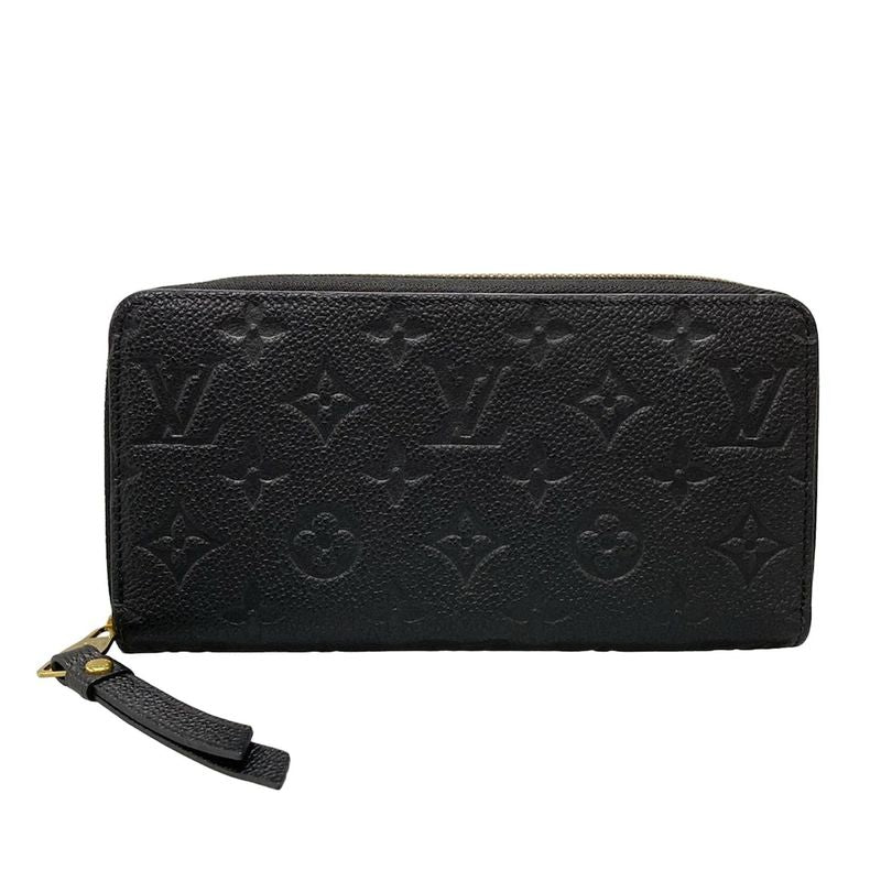 Louis Vuitton Monogram Empreinte Zippy Wallet M61864 Noir Black Leather