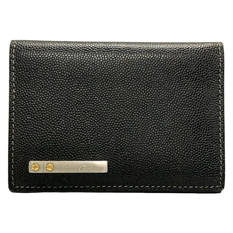 Cartier Business Card Case Santos Black Leather