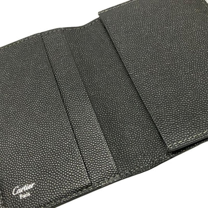 Cartier Business Card Case Santos Black Leather