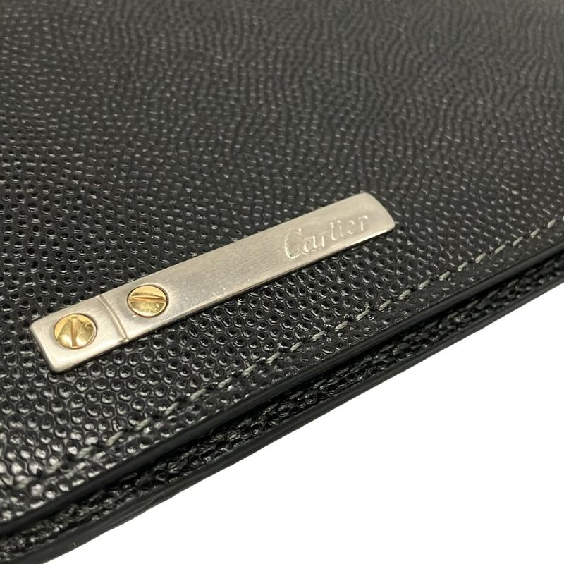 Cartier Business Card Case Santos Black Leather