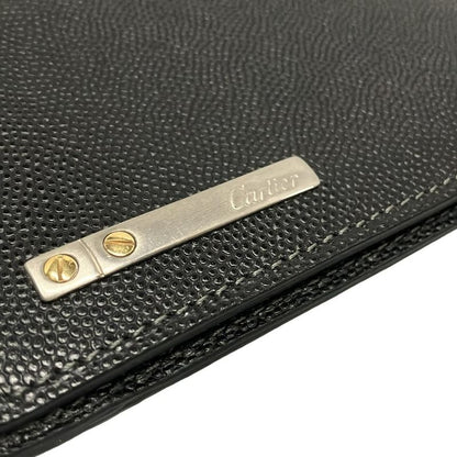 Cartier Business Card Case Santos Black Leather