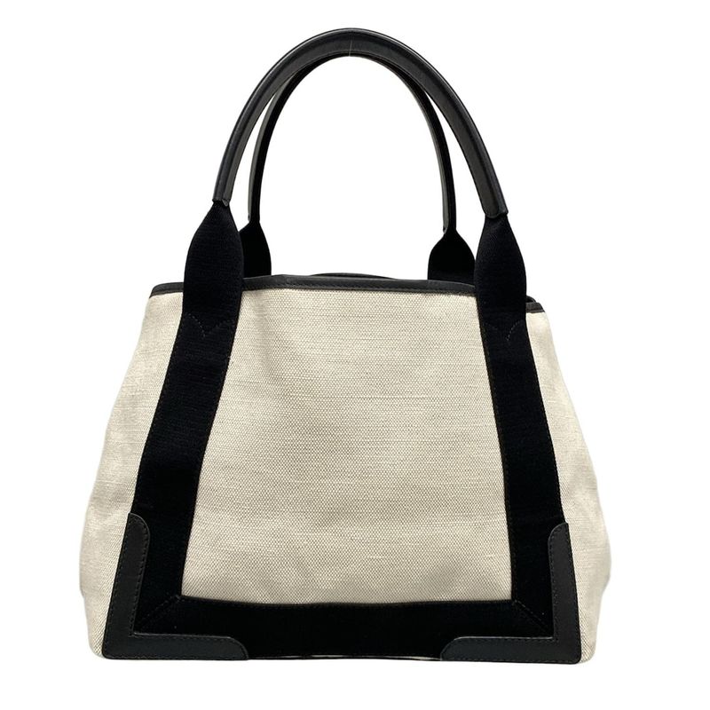 Balenciaga Tote Bag Navy Cabas S 339933 Ivory And Black Leather