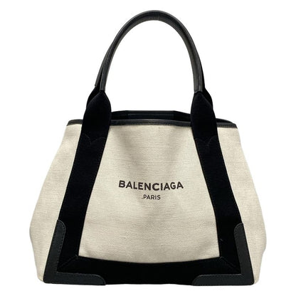 Balenciaga Tote Bag Navy Cabas S 339933 Ivory And Black Leather