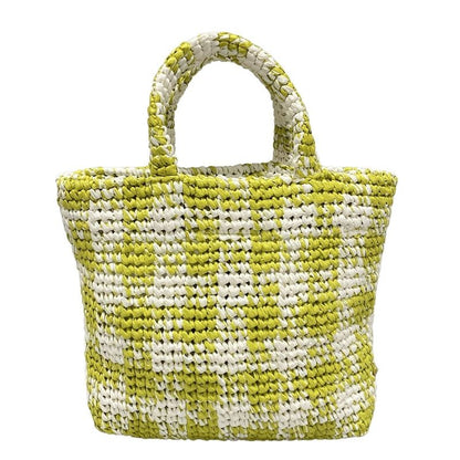 Prada Tote Bag - Light Green And White Checked