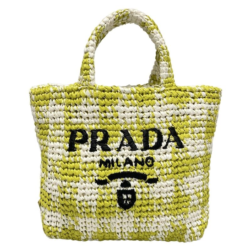 Prada Tote Bag - Light Green And White Checked