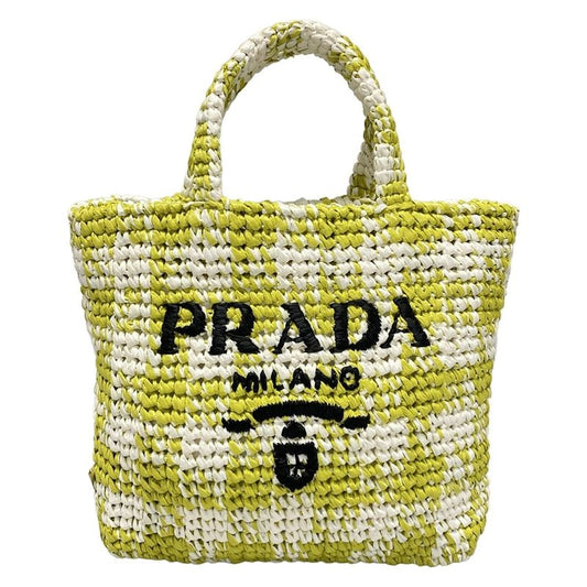 Prada Tote Bag - Light Green And White Checked