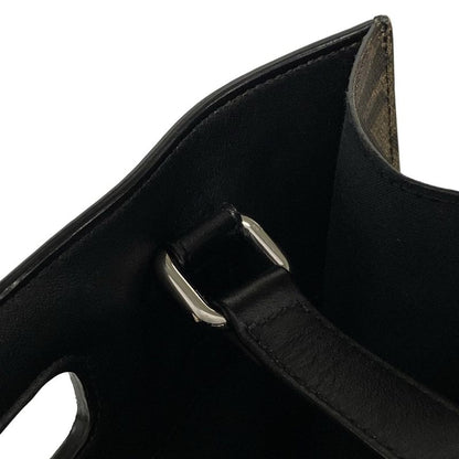 Fendi Tote Bag Sukka Pattern 7va481 Black And Dark Brown 2WAY Leather