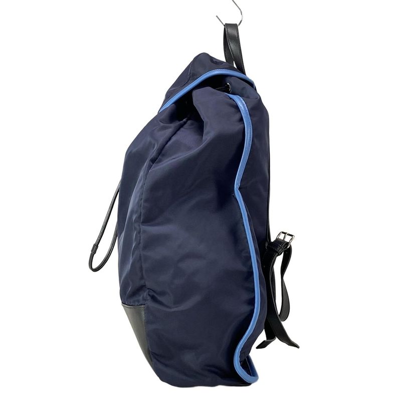 Prada Backpack Sac - 2vz008 Dark Navy X Black X Light Blue Leather