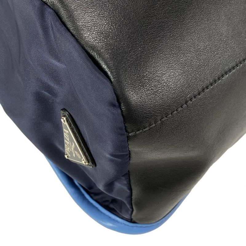 Prada Backpack Sac - 2vz008 Dark Navy X Black X Light Blue Leather