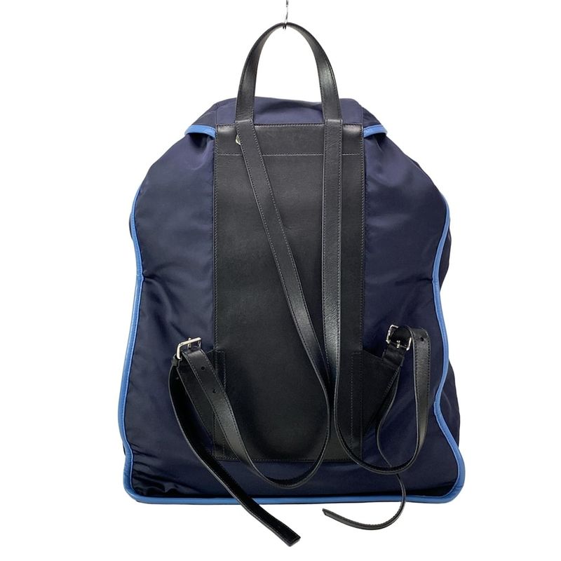 Prada Backpack Sac - 2vz008 Dark Navy X Black X Light Blue Leather