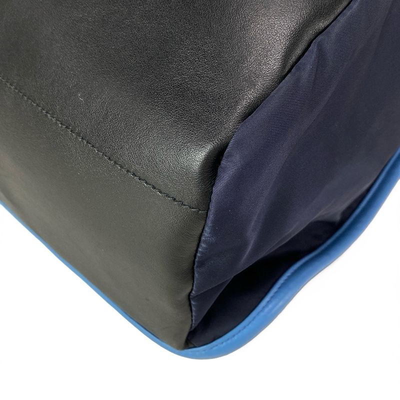 Prada Backpack Sac - 2vz008 Dark Navy X Black X Light Blue Leather