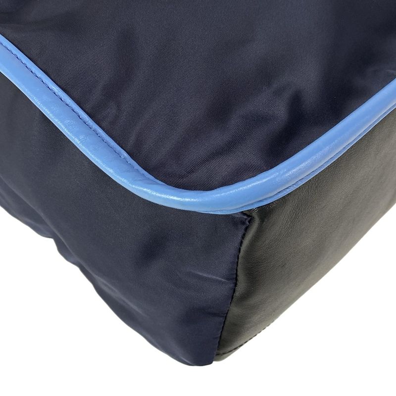 Prada Backpack Sac - 2vz008 Dark Navy X Black X Light Blue Leather