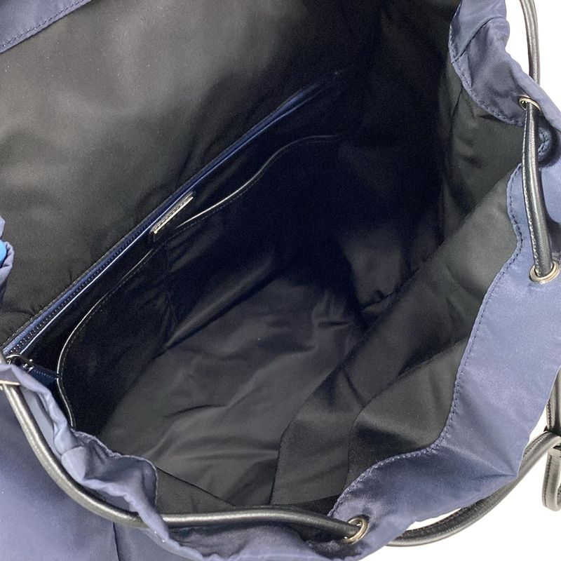 Prada Backpack Sac - 2vz008 Dark Navy X Black X Light Blue Leather