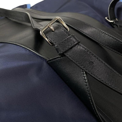 Prada Backpack Sac - 2vz008 Dark Navy X Black X Light Blue Leather