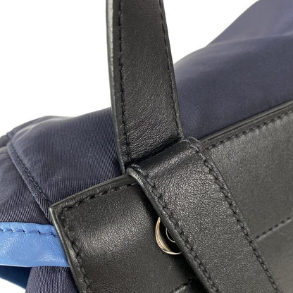 Prada Backpack Sac - 2vz008 Dark Navy X Black X Light Blue Leather