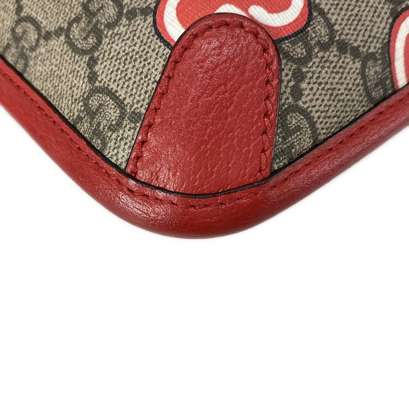 Gucci Waist Pouch GG Applegg Plusgg Supreme 625233 Dark Brown X Red X Multi