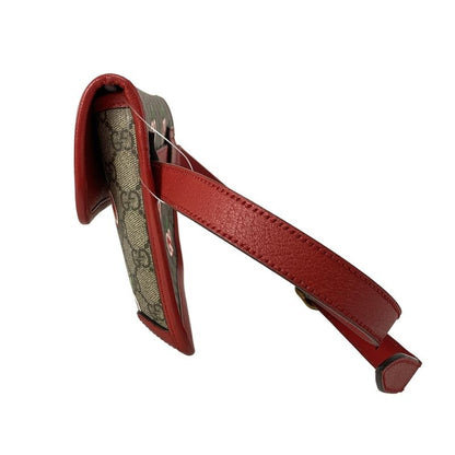 Gucci Waist Pouch GG Applegg Plusgg Supreme 625233 Dark Brown X Red X Multi