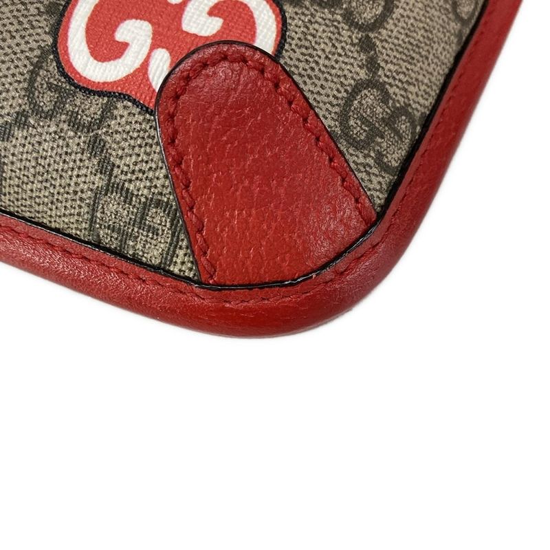 Gucci Waist Pouch GG Applegg Plusgg Supreme 625233 Dark Brown X Red X Multi