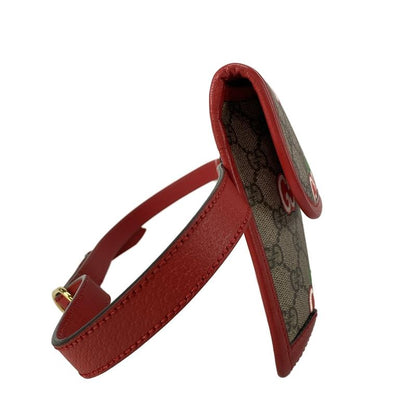 Gucci Waist Pouch GG Applegg Plusgg Supreme 625233 Dark Brown X Red X Multi