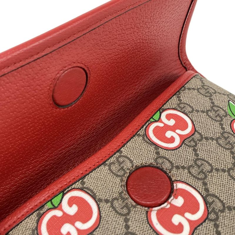 Gucci Waist Pouch GG Applegg Plusgg Supreme 625233 Dark Brown X Red X Multi