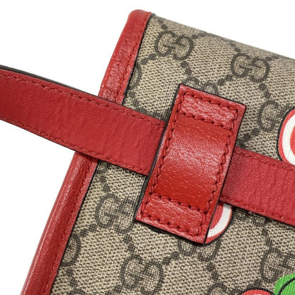 Gucci Waist Pouch GG Applegg Plusgg Supreme 625233 Dark Brown X Red X Multi