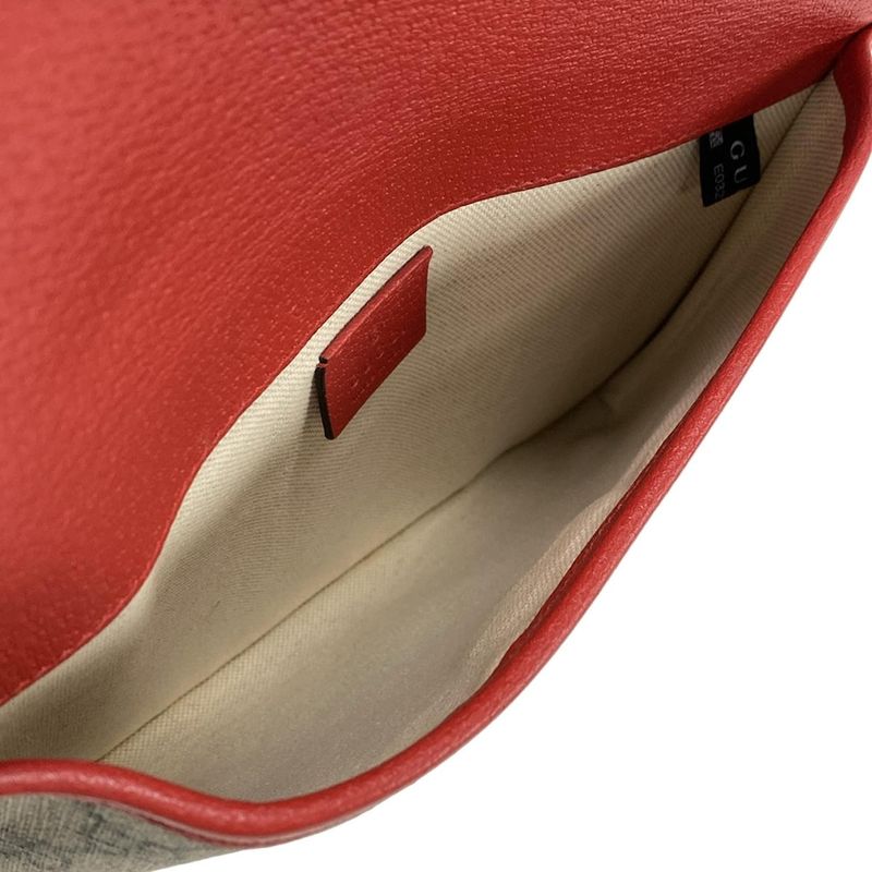 Gucci Waist Pouch GG Applegg Plusgg Supreme 625233 Dark Brown X Red X Multi