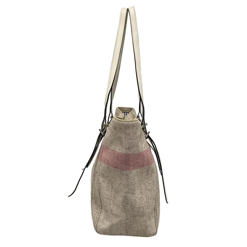 Prada Tote Bag - 1bg303 Beige X Pink X Multi Leather