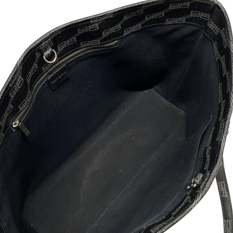 Balenciaga Tote Bag Bbmonogram Signature Medium Shopper 702698 Black And Gray