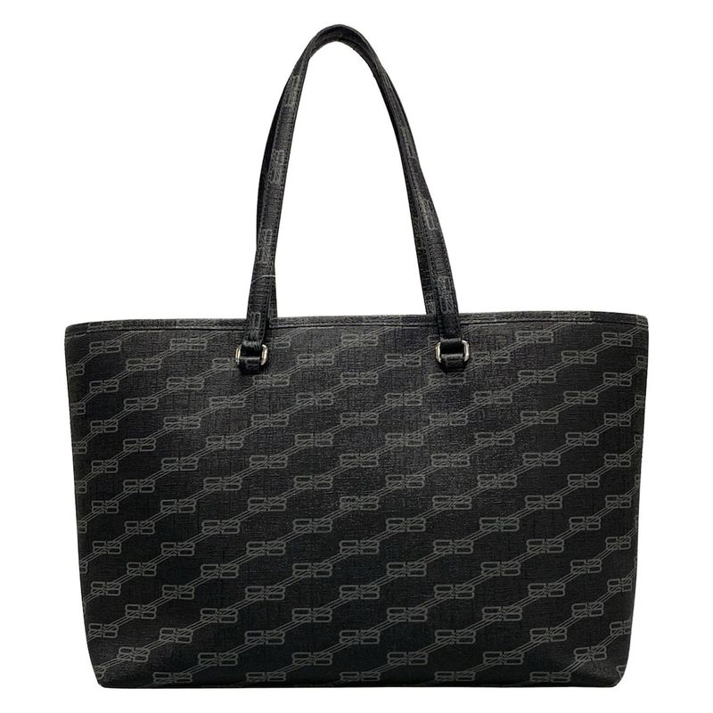 Balenciaga Tote Bag Bbmonogram Signature Medium Shopper 702698 Black And Gray