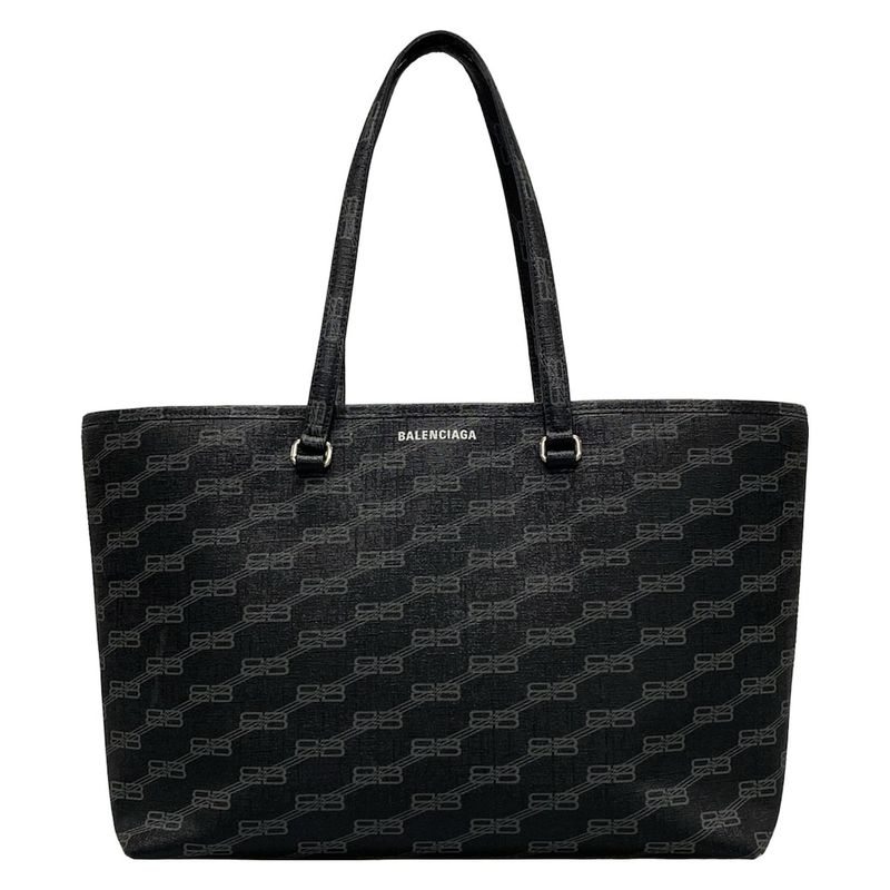 Balenciaga Tote Bag Bbmonogram Signature Medium Shopper 702698 Black And Gray