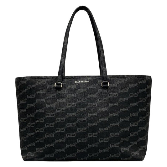 Balenciaga Tote Bag Bbmonogram Signature Medium Shopper 702698 Black And Gray